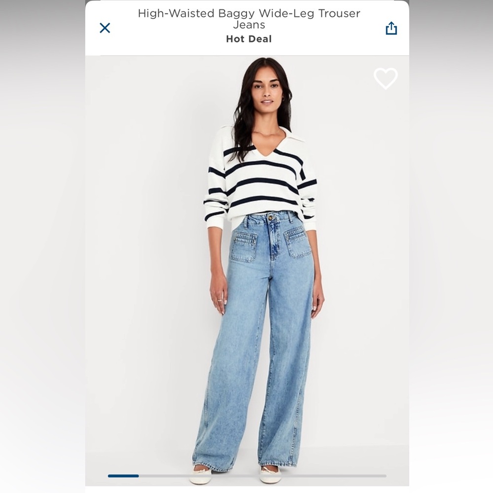 High-Waisted Baggy Wide-Leg Trouser Jeans
